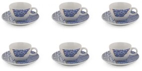 Biało-niebieskie porcelanowe filiżanki zestaw 6 szt. 0.9 l – Hermia