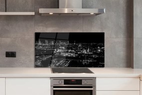 Panel Szklany Warszawa Panorama noc wieżowce