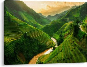 Obraz - Tarasy ryżowe Mu Cang Chai (70x50 cm)