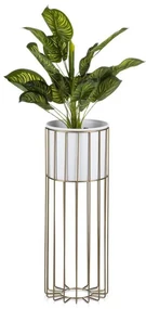 Metalowa doniczka LOFT 55x20 cm złota/biała