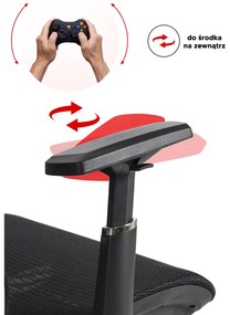 Fotel Biurowy Ergonomiczny Obrotowy LITOS Czarny Nowoczesny