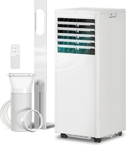 HOMCOM Przenośny klimatyzator 7000 BTU, 4-w-1 z funkcją chłodzenia, osuszania, wentylacji i trybem nocnym | Aosom PL