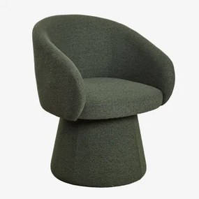 Zestaw 2 Obrotowych Foteli Tapicerowanych Flavian Bouclé Wojskowa Zieleń - Sklum