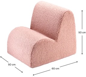 Różowy fotel dziecięcy z materiału bouclé Cloud – Wigiwama