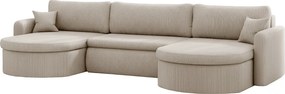 Uniwersalny narożnik Verona U z funkcją spania, do salonu, beżowy