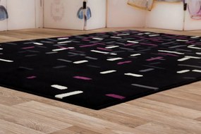 Dywan nowoczesny Luna Elements Czarno-Fioletowy 140 cm x 200 cm