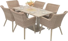 Zestaw ogrodowy rattanowy MALIBU 1+6 (cappuccino)