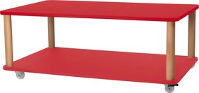 Prostokątny stolik kawowy na kółkach Ashme z kolorowym blatem 105x64 cm