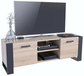 Industrialna szafka pod telewizor dąb sonoma 150 cm - Sonea