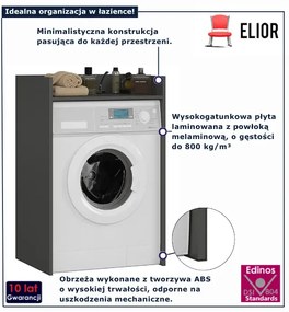 Szafka nad pralkę z półką grafit + szary H1-E19