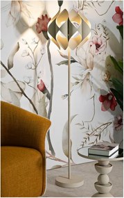 Beżowa lampa stojąca z metalowym kloszem (wysokość 155 cm) Space – Mauro Ferretti