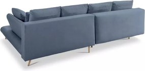 Narożnik MONTE Prawostronny z funkcją spania, pojemnikiem i poduszkami, Sorriso 07 Jasno niebieski WERSAL