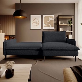 Narożnik GLOSSY z funkcją spania Prawostronny zestaw z poduszkami wolnostojący tkanina BUBBLE 17 WERSAL