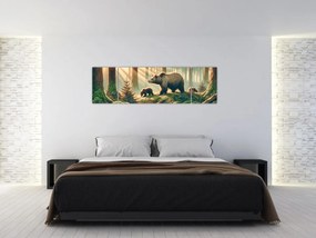 Obraz - Niedźwiedzie w lesie (170x50 cm)