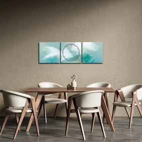 Obraz - Rybki (z zegarem) (90x30 cm)