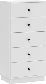 HOMCOM Komoda Sideboard z 5 szufladami z płyty wiórowej w nowoczesnym stylu 47 x 29 x 95 cm Biały