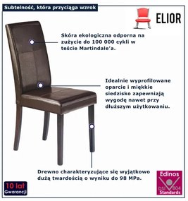 Brązowe Krzesło Tapicerowane Wenge T9-W73