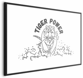 Plakat Tiger power 30x21 cm z ramą czarną z marginesem ARTGEIST B
