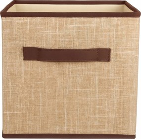 Organizer Tekstylny Brązowy Pudełko kosz 31x31x31 cm do Szafy Garderoby