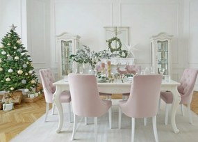 Stół do jadalni rozkładany Giselle, 180 (240) x100x78 cm. Stół do salonu w stylu francuskim. Stół glamour. Meble francuskie La Perle.