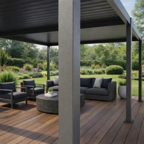 Pergola ogrodowa lamelowa 3x6 m antracyt XT-3652 regulowany dach