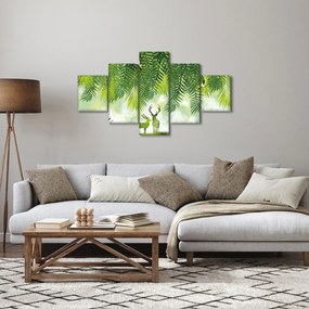 Obraz - Jeleń w lesie (125x70 cm)