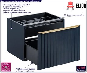Granatowa wisząca szafka łazienkowa glamour S1-L27