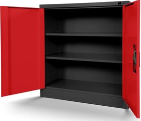 Szafka biurowa na dokumenty Beata 90x40x93 cm antracyt/czerwony