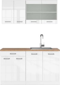 Pojedyncza kuchnia biały wysoki połysk/biały 140x60x81.6 r-line