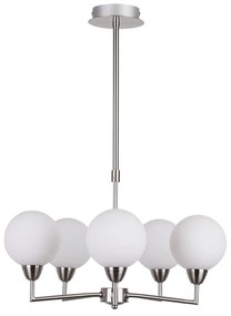 Lampa wisząca w kolorze srebra ze szklanym kloszem Logos – Candellux Lighting