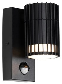 Zewnetrzna Designerska lampa ścienna zewnętrzna czarna z czujnikiem ruchu IP44 - BorisDesignerski Oswietlenie zewnetrzne