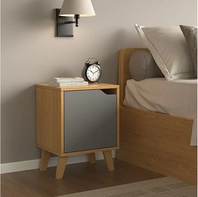 Stolik nocny dąb/antracyt 34.5x32x47 malu