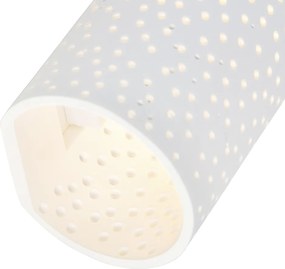 Lampa ścienna w stylu vintage biała gipsowa w kształcie cylindra - Mahou