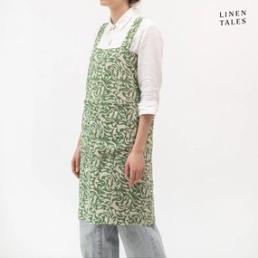 Lniany fartuch Evergreen Damask – Linen Tales