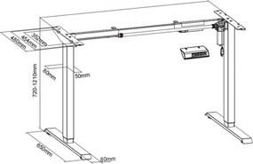 Narożne biurko z regulacją wysokości, 160x120 cm, 1 silnik, L/P, czarna podstawa, dąb naturalny