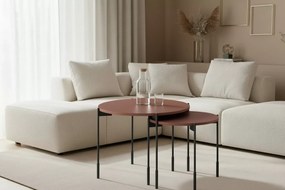 Stolik kawowy Sonatia 60 cm okrągły na metalowych nogach - burgund