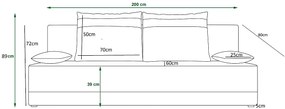 Szaro-beżowa sofa rozkładana z pojemnikiem E6-M34