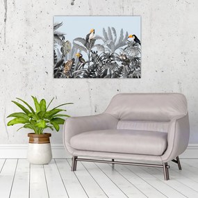 Obraz zwierząt w tropikalnym lesie (70x50 cm)