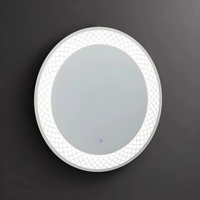 Lustro okrągłe z ramą podświetlaną LED "Aura" z aluminium cm 70x70