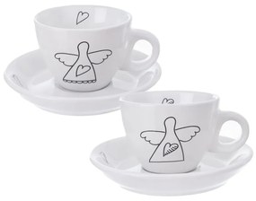 Czarno-białe ceramiczne filiżanki zestaw 2 szt. 90 ml – Orion