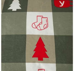PrzytulneMieszkanie.pl PrzytulneMieszkanie.pl Pościel flanelowa z mikrofibry CHRISTMAS SOCKS zielona Rozmiar pościeli: 70 x 90 cm | 140 x 200 cm