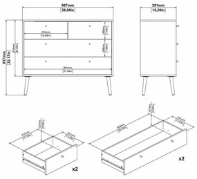 Antracytowa niska komoda 99x82 cm Bodo – Tvilum