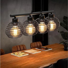 NETTLIFE Retro czarna lampa wisząca E27 z metalu industrialnego