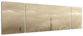 Obraz miasta w chmurach (170x50 cm)