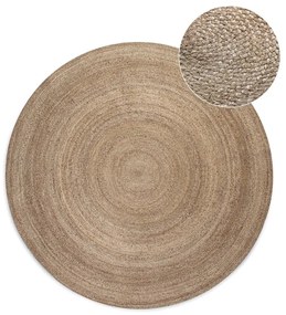 Szarobeżowy okrągły dywan z juty dwustronny ø 100 cm Braided – Hanse Home