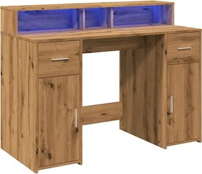 Biurko podświetlane 120 cm dąb artisan E7-A01