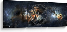 Obraz - Wszechświat z mgławicą (z zegarem) (90x30 cm)
