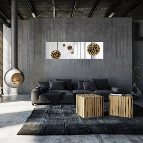 Abstrakcyjny obraz piłek do piłki nożnej (170x50 cm)
