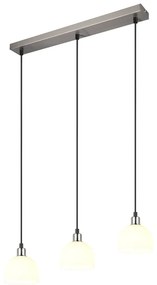 Lampa wisząca w biało-srebrnym kolorze ze szklanym kloszem Molly – Trio