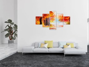 Obraz - Obraz olejny, kolorowa jesień (125x70 cm)